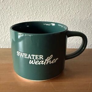 NWT Sweater Weather dark green mug